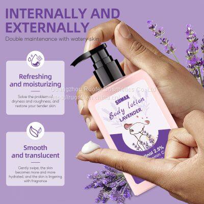 Private Label Lavender Shea Nut Body Lotion Cream Moisturizing Whitening Soothing Brightening Body Skin For Women photo-5