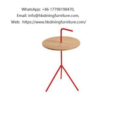 Round iron wire low leg MDF side table