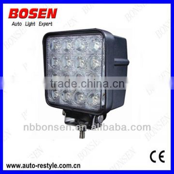 48W flush offroad LED work light truck light for for tractor, forklift, off-road, ATV, excavator, heavy duty equipment etc.