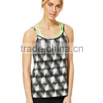 Fashion Sport Wear Custom Printed Women Yoga Wear gym vest