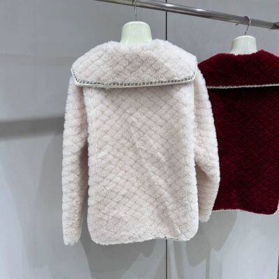 Pure Wool Short Jacket with Peter Pan Collar, Chic and Elegant Women's Top for Autumn/Winter New Arrival