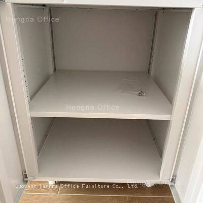 Hengna Heavy Duty Metal Printer Stand for Toronto Warehouse, 60x60cm Mobile Industrial Printer Cart With Lockable Casters, KD Structure photo-4