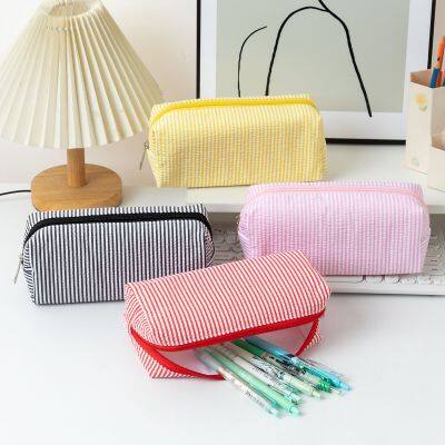Wholesale Custom Zipper Pouch Bag for Cosmetic Makeup Pencil Case With Logo Printing and Embroidery photo-2