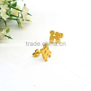 Small Gold Earrings Couple Kiss Daily Wear Earrings photo-2