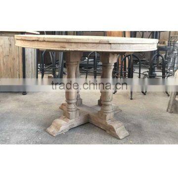 RE-1504 Wood Carved Dining Table Legs Reclaimed Wood 12 Seater Dining Table