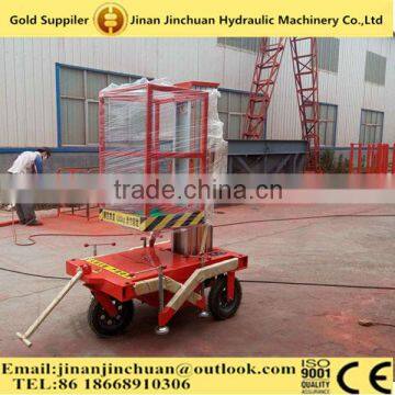hydraulic vertical single mast electric aluminum alloy one man telescopic lift for sale