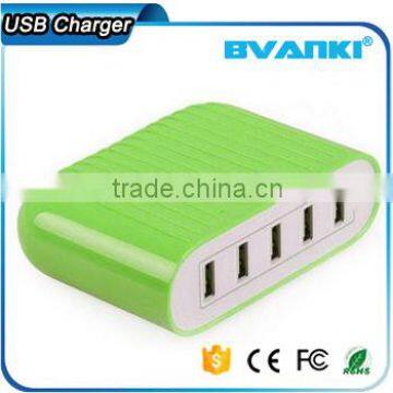 Low Price OEM Factory Supply CE ROHS FCC Approved Newest Portable Fast Multi USB Smart Charger 40w 5v 6a 5 Port Usb Charger photo-2