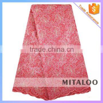 Mitaloo MOG0203 New Coming Double Organza Lace Fabric Coral Organza Lace