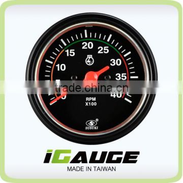 Taiwan High Quality 85mm 0-4000 RPM Electrical Tachometer Gauge 12v/24v