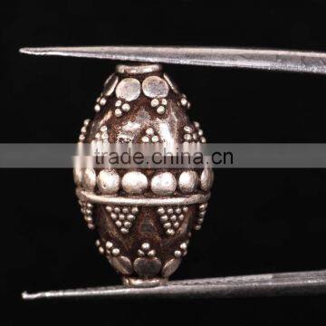 925 Solid Sterling Silver Drums With Granulation Beads