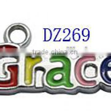 The colorful letters pendant The letter is grace High quality christmas pendant