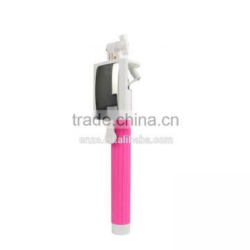 Wireless Colorful Mini Handheld Monopod Bluetooth Selfie Stick With Mirror for All Phones