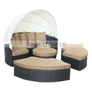 Garden Furniture Set Cheap Outdoor Patio Daybed Round Canopy Luxury Rattan Daybed photo-5
