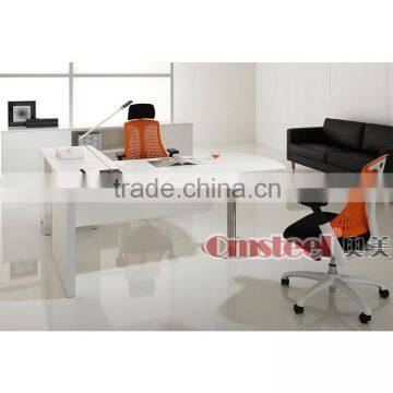 UV white latest wood manager office table design