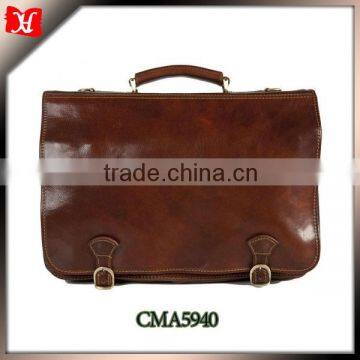 High Quality Leather Attache Case Portfolio for men Business Case Bag in Honey Brown