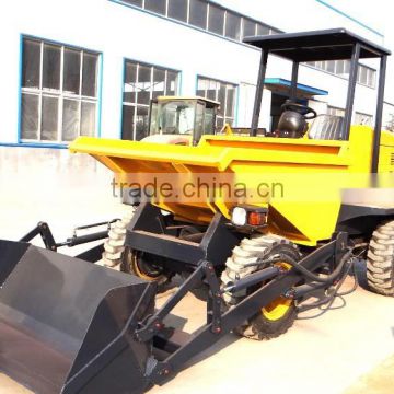 self-loading dumper,3ton,1.5cbm bucket,cabin with A/C,50hp diesel engine,full hydraulic,4wd