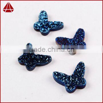 Natural Titanium Blue Butterfly Agate Drusy Angel Druzy Wings Cabochons photo-4