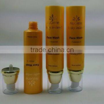 Exquisite Cosmetic Tube with Airless Pump Cap for Whiten Cream /Plastic Tube with Airless Pump Cap for Cosmetics Packaging