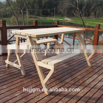 outdoor wooden folding picnic table