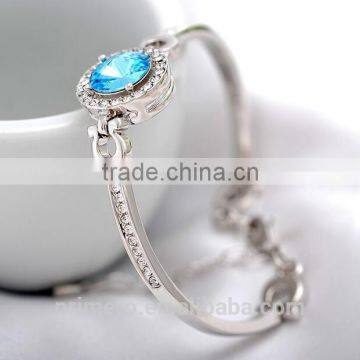 Classic Colorful 18K Gold Plating Austrian Round Crystals Bangle Bracelet for Women photo-6