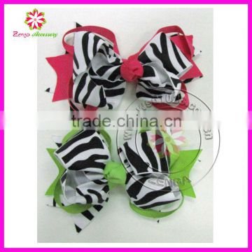 5 INCH ZEBRA HAIR BOWS