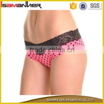 Low waist lace decoration cotton secy fancy women underwear panties