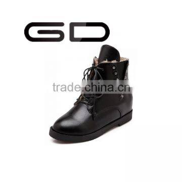 GD classic retro cross-tied comfortable warm lining booties shoes for ladies