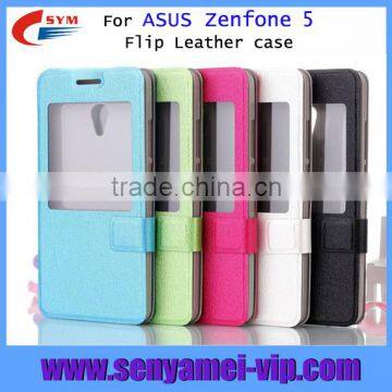 mobile leather cover for ASUS Zenfone 5 with front cover