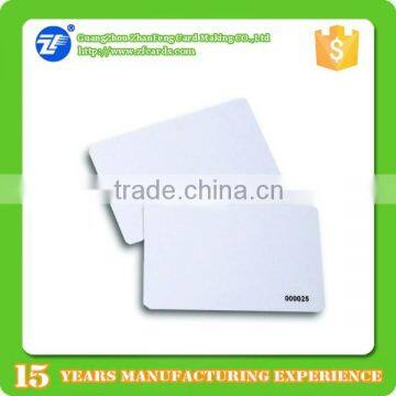 Blank white printed cr80 125 khz proximity thin t5577 card