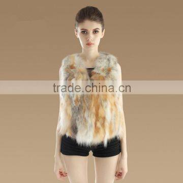 2016 hot selling short style fox fur vest