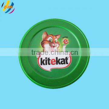 Round shape tin can plastic cover