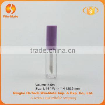 Mini Purple Cap Flat Empty 5.6ml Clear Plastic Lip Gloss Tube photo-4