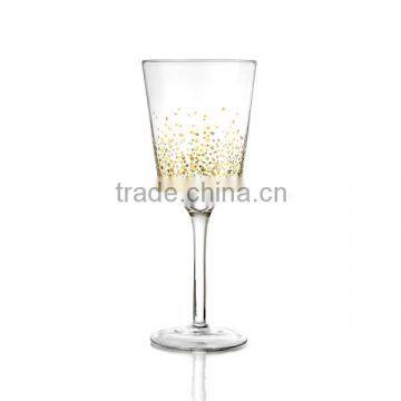 9oz Customized size clear high quality popular open wide mouth wine glass set large blown