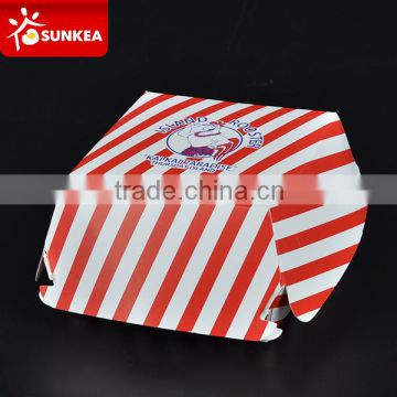 Paper clamshell box for burger