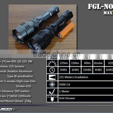 Rechargeable 18650 Hard Anodation Police Led Flashlights photo-3