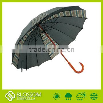 Wooden shaft 16k umbrella,large umbrella for men