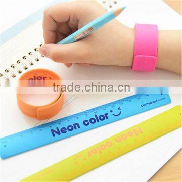 fancy silicone ruler wristband silicone rubber ruler slap band