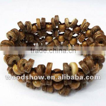 Fahsion Coconut Bangle, Wood Beads Bangle, Wood Bracelet