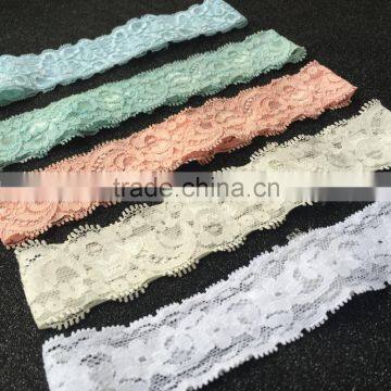 Embroidery Lace Elastic Garter,Lace Elastic Headband For Hair,Frilly Stretch Lace Headband