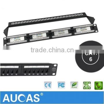 19 Inch Standard Server Rack Network Patch Panel 24 Port Cat6 UTP Unshielded Factory Offer Price