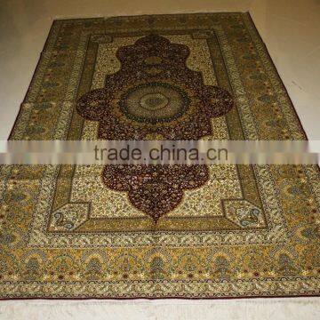 oriential Turkish knots handmade silk iranian carpets on sale