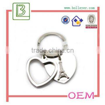 Heart Shape Eiffel Tower Metal Keychain