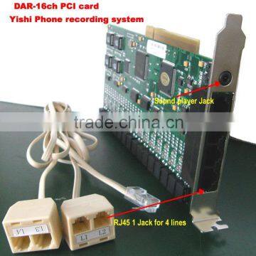 Telephone Digital Voice Recording card 16ch PCI card