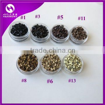 1000pcs/bag, Flat end copper micro rings micro tube without flared hair extension micro rings for I-tip hair