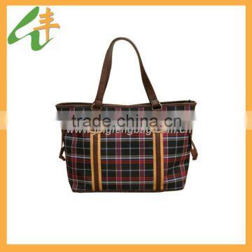 2014 fashion check elegant ladies handbag