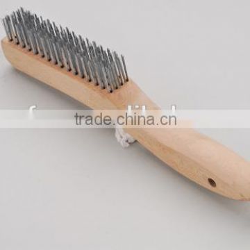 wooden handle stainless steel wire material removal wire brush