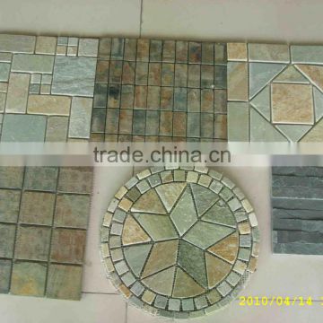 Natural Slate Mosaic French Pattern Tiles