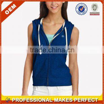 Wholesale sleeveless ladies fashion design hoodies(YCH-B0096)