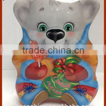 Customized Designed bear shaped tin boxes