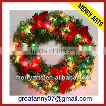 Luxury lighted outdoor christmas decoration wreaths wholesale light up christmas wreath